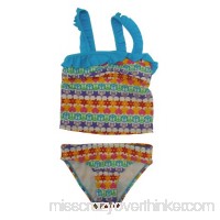 Backflips Girls 2-Piece Ruffle Tankini Swim Suit 8 Blue Multi B00HNENFX0